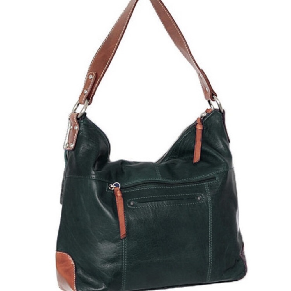 NWT Nino Bossi Genuine Leather Olive shoulder bag